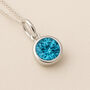 Personalised Sterling Silver March Aquamarine Birthstone Necklace, thumbnail 1 of 9
