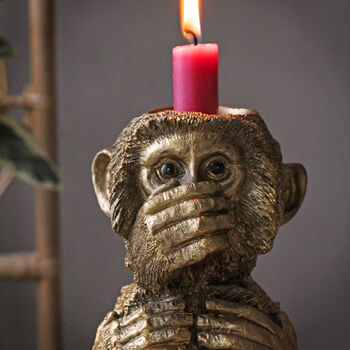 No Evil Monkey Candlestick, 4 of 5
