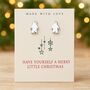 Merry Little Christmas Sterling Silver Penguin Earrings, thumbnail 1 of 6