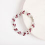 Red And Crystal Colour Leaf Design Tennis Bracelet, thumbnail 3 of 4