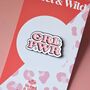 Grl Pwr Pink Enamel Pin Badge, thumbnail 1 of 5