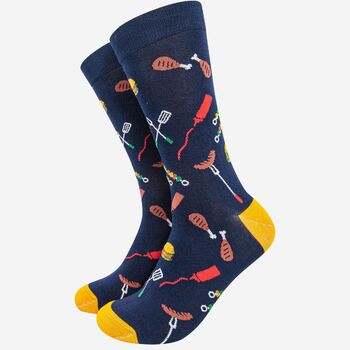 Men's Barbeque Grill BBQ Food Bamboo Socks, 2 of 4
