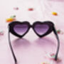 Black Chunky Oversized Heart Sunglasses, thumbnail 3 of 5