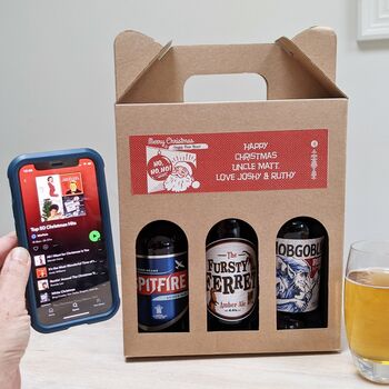 Personalised Christmas Beer Set And Playlist, 3 of 3