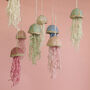 Handmade Jellyfish Hanging Decoration Ceramic And Wool, thumbnail 1 of 12