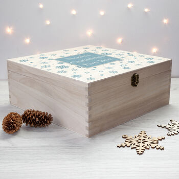 Personalised Ice Blue Snowflake Christmas Eve Box, 3 of 6