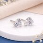 Sterling Silver Cubic Zirconia Heart Stud Earrings – 5mm, thumbnail 3 of 7