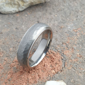 Personalised Titanium Wedding Ring Brushed Texture, 5 of 10