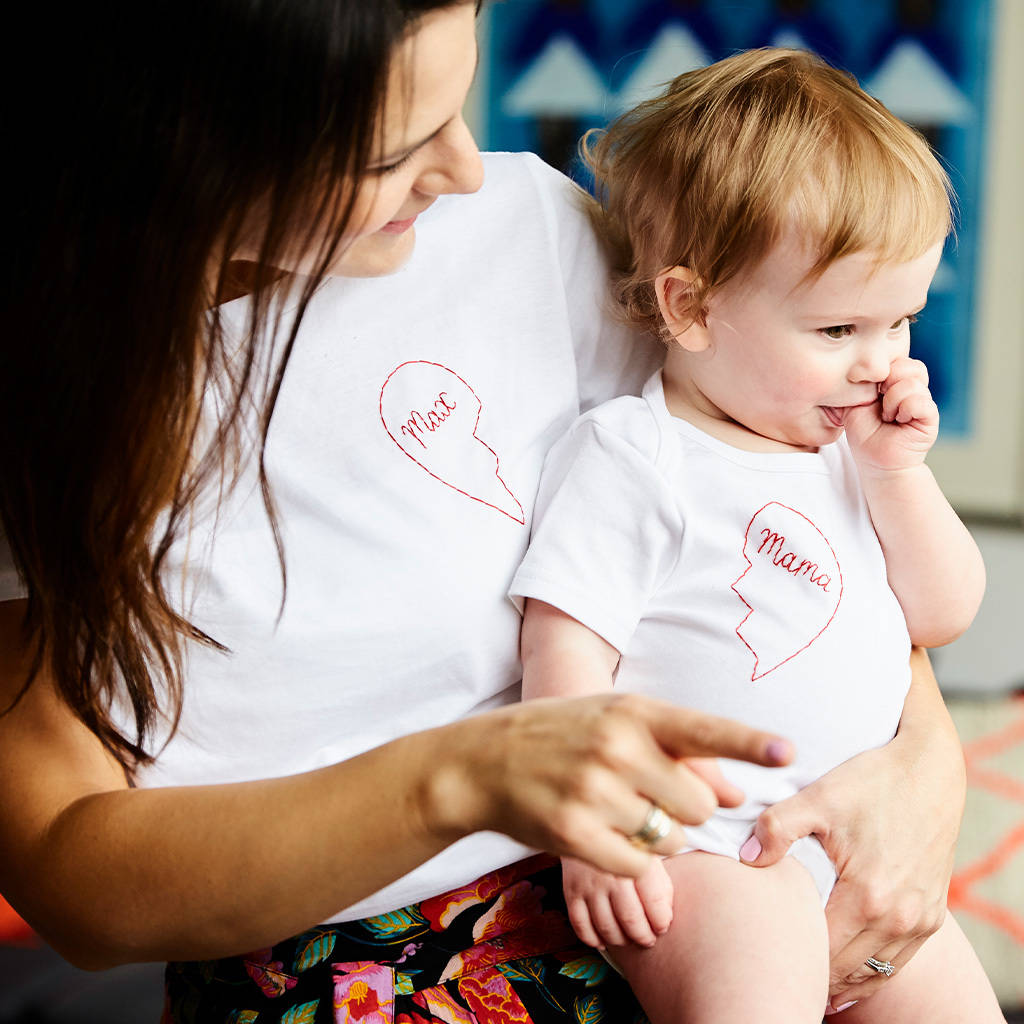 personalised twinning t shirt and baby grow set by delicious monster tea