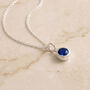 Personalised Sterling Silver September Birthstone Sapphire Pendant Necklace, thumbnail 2 of 9