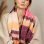 Personalised Chunky Coral Red Striped Scarf, thumbnail 5 of 12