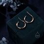 Twisted Strip Mobius Band Large Semi Hoop Stud Earrings In Sterling Silver, thumbnail 8 of 12