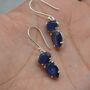Sapphire Earrings: Gold Or Silver, Minimalist Jewelry, thumbnail 2 of 11