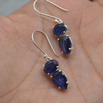 Sapphire Earrings: Gold Or Silver, Minimalist Jewelry, 2 of 11