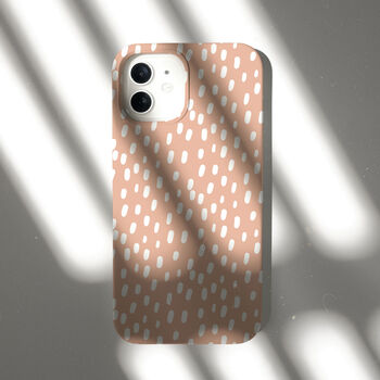 Pink Rain Dots Biodegradable Phone Case, 6 of 7