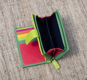 Green Multi Colour Leather Purse Wallet Rfid, 10 of 10