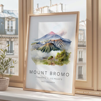 Indonesia Travel Poster Of Mount Bromo, 3 of 7