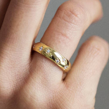 Fairtrade 18ct Gold Diamond Star Wedding Ring, 1 of 5