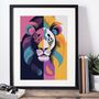 Graphic Lion Illustration Art Print, thumbnail 3 of 4