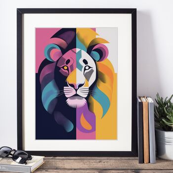 Graphic Lion Illustration Art Print, 3 of 4