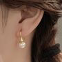 Gold Plated Tear Drop Imitation Pearl Earrings, thumbnail 3 of 5