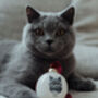 Cat Portrait Christmas Bauble. Gift For Cat Lover, thumbnail 4 of 5