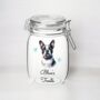Personalised Boston Terrier Kilner Style Dog Treat Jar, thumbnail 2 of 2