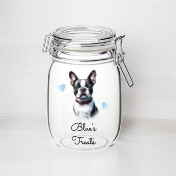 Personalised Boston Terrier Kilner Style Dog Treat Jar, 2 of 2
