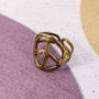 Brass Peace Sign Ring, thumbnail 2 of 2