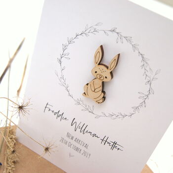 Betsy Bunny New Baby Personalised Card, 7 of 8