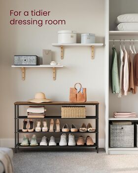 Industrial Shoe Rack With Fabric Shelves, 5 of 11