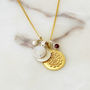 Personalised Disk Pendant With Birthstone, thumbnail 5 of 7