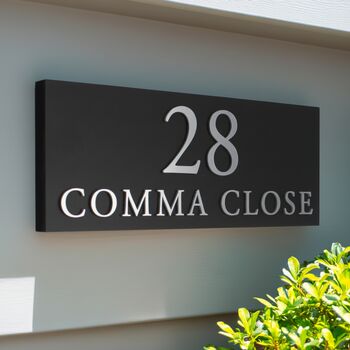 Personalised House Sign With Raised Silver Lettering, 2 of 8