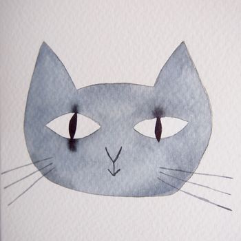Handmade Watercolour Personalised Cat Painting Card, 8 of 12