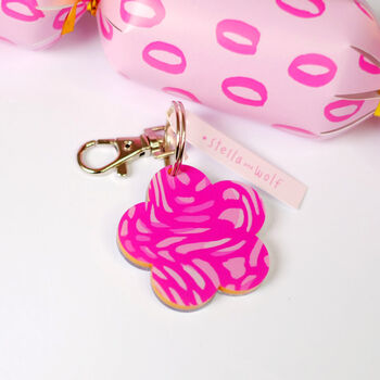 Pink Flower Mirror Keyring, 3 of 7