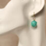Turquoise Hexagon Jewel Earrings, thumbnail 3 of 5