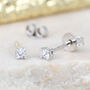 9ct White Gold And .10 Ct Diamond Solitaire Earrings, thumbnail 1 of 2