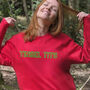 Tinsel Tits Glitter Christmas Jumper Sweatshirt, thumbnail 2 of 7