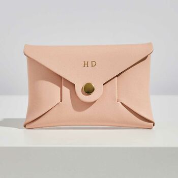 Personalised Blush Pink Leather Card + Coin Purse, 4 of 6
