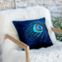 Velvet Peacock Cushion, thumbnail 3 of 3