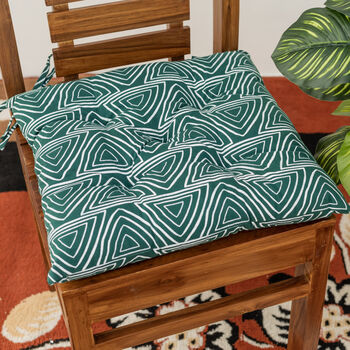 Geometric Print Seat Pad In Green, 2 of 4