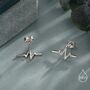 Sterling Silver Heart Beat Stud Earrings, thumbnail 2 of 12