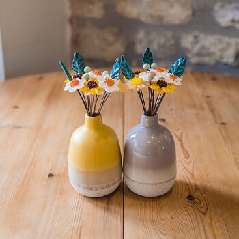 Glass Sunflower Bouquet With Ceramic Vase, 6 of 12