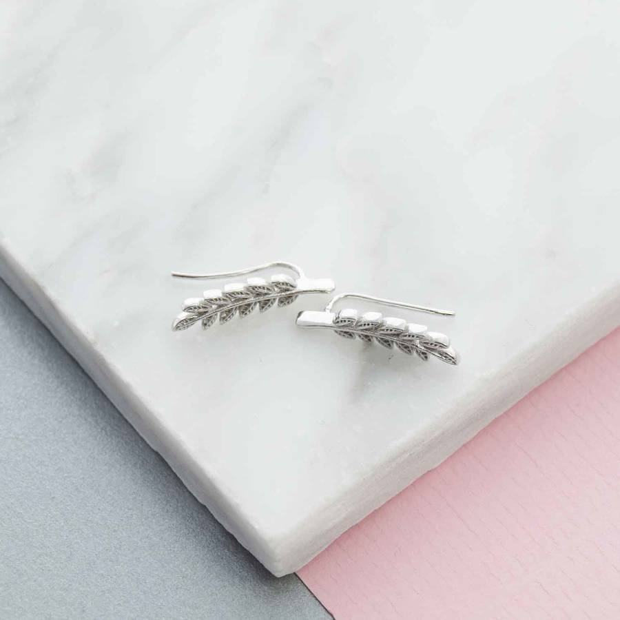 Leaf Cuff Earrings By Dainty Edge Jewellery