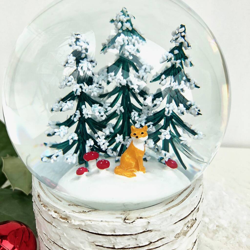 Musical Christmas Snow Globe With Fox By Pink Pineapple Home & Gifts ...