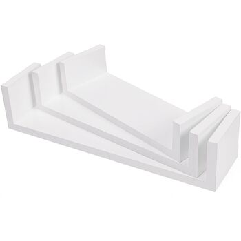 Set Of Three Modern White Wall Floating Shelves, 3 of 8