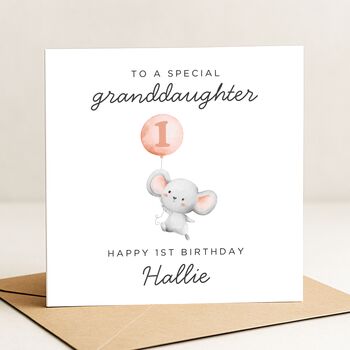 Personalised Granddaughter 1st Birthday Card, 2 of 7