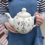 Personalised Hand Painted Mr And Mrs Heart Teapot, thumbnail 1 of 4
