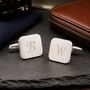 Personalised Initial Cufflinks With Classic Brushed Finish, thumbnail 4 of 8