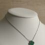 Green Double Sided Clover Silver Necklace, thumbnail 3 of 4